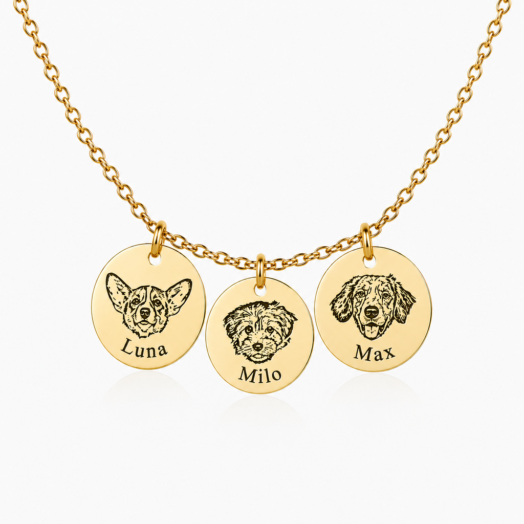 Trio Portrait Necklace