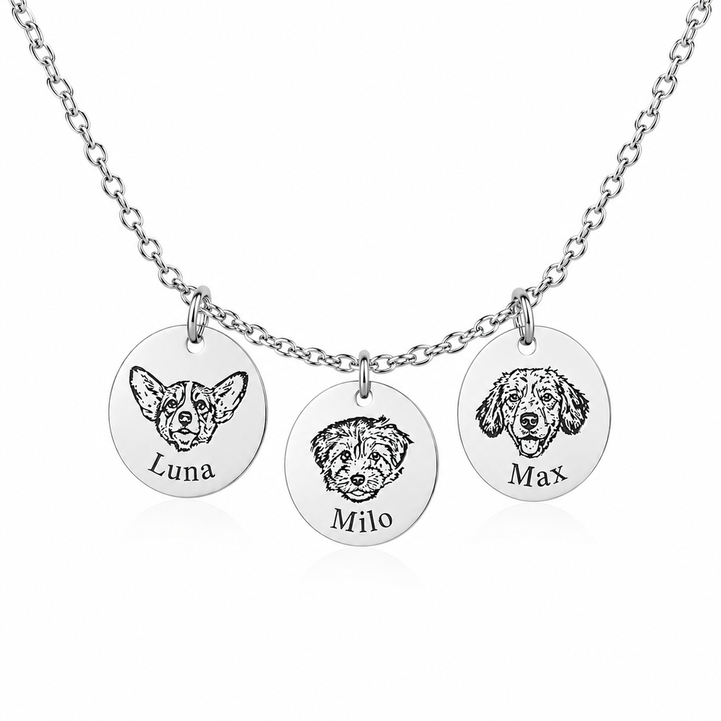 Trio Portrait Necklace