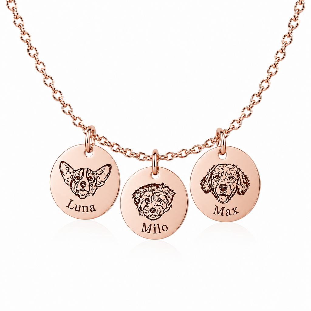 Trio Portrait Necklace
