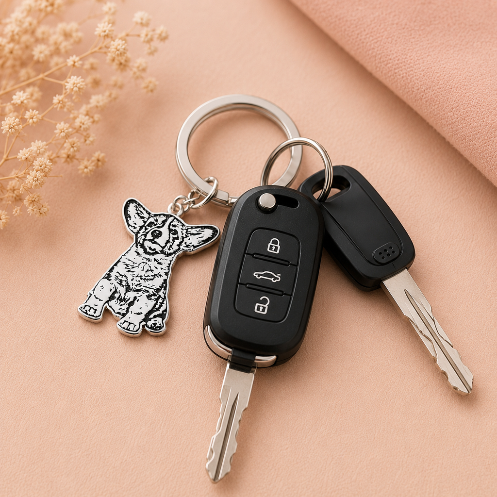 Personalized Pet Silhouette Keychain