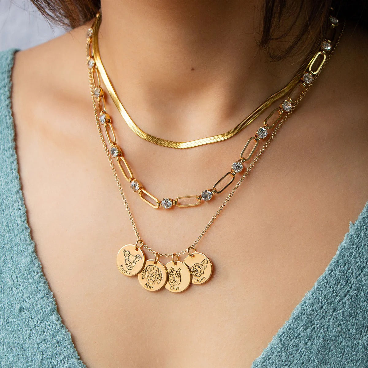 Quartet Portrait Necklace